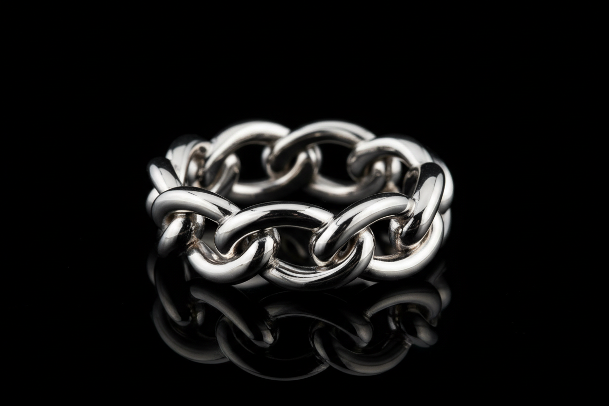 faca um Anel Atlas Elo em fundo preto