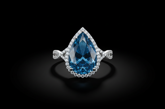 faca um Anel Celeste Gota em fundo preto