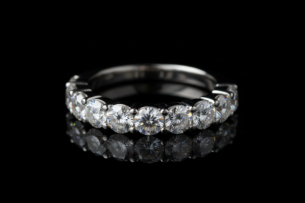 faca um Anel Éclat Meia Aliança em fundo preto