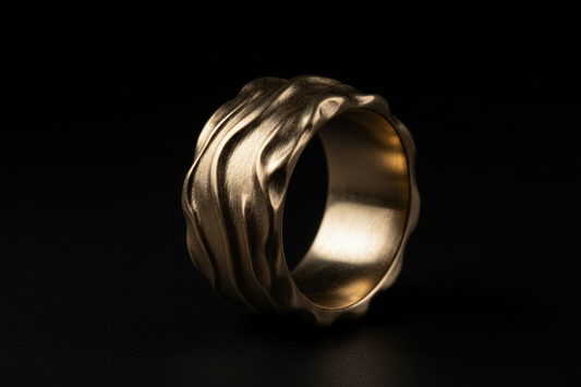 faca um Anel Duna Texturizado em fundo preto