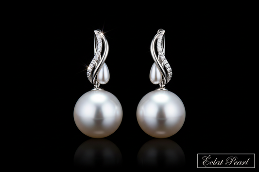 faca um Brinco Éclat Pearl em fundo preto