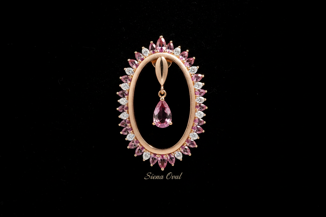 faca um Brinco Siena Oval em fundo preto