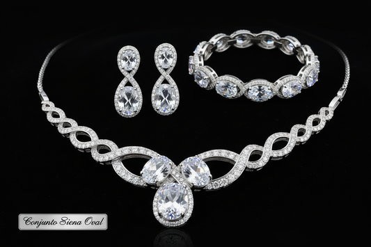 faca um Conjunto Siena Oval em fundo preto